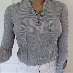 Blue and White striped Long Sleeve